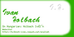 ivan holbach business card